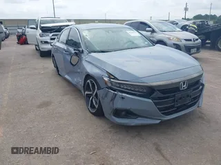 2021 Honda Accord Sport with VIN 1HGCV1F39MA111038, listed as a IAAI auction lot 42420256 with 68,055 mi miles and . Bid and sale history available at DreamBid. Image 1.