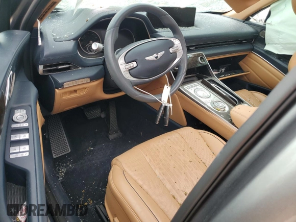 2021 Genesis GV80 with VIN KMUHBDSB8MU034413, listed as a Copart auction lot 59937315 with Not provided miles and Salvage title. Bid and sale history available at DreamBid. Image 8.