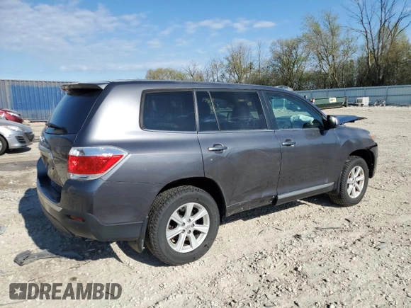 2013 Toyota Highlander with VIN 5TDZA3EH1DS034519, listed as a Copart auction lot 55595415 with Not Provided miles and Non Repairable. Bid and sale history available at DreamBid. Image 3.