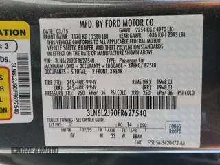 2015 Lincoln MKZ with VIN 3LN6L2J90FR627540, listed as a Copart auction lot 59802935 with 52,510 mi miles and Clean title. Bid and sale history available at DreamBid. Image 12.