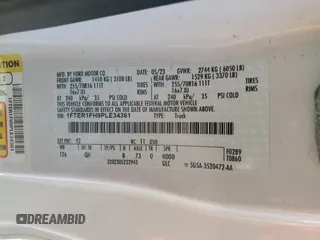 2023 Ford Ranger XL with VIN 1FTER1FH9PLE34361, listed as a Copart auction lot 46024965 with 34,964 mi miles and Salvage Title. Bid and sale history available at DreamBid. Image 12.