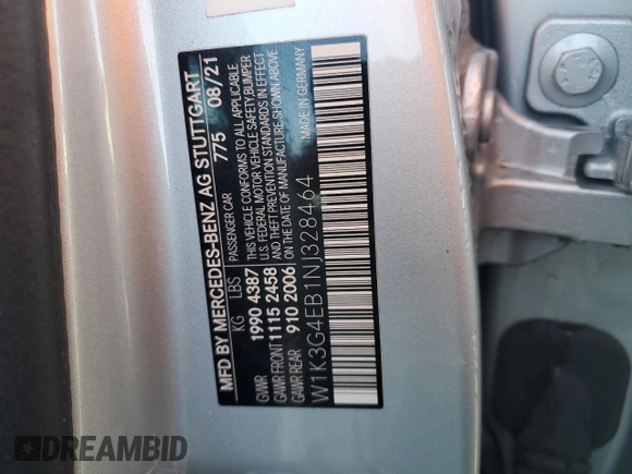 2022 Mercedes-Benz A 220 with VIN W1K3G4EB1NJ328464, listed as a Copart auction lot 88254705 with 40,241 mi miles and Clean Title. Bid and sale history available at DreamBid. Image 13.