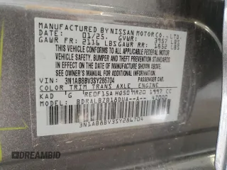 2025 Nissan Sentra S with VIN 3N1AB8BV3SY286704, listed as a Copart auction lot 52766135 with 4,168 mi miles and Salvage Title. Bid and sale history available at DreamBid. Image 12.