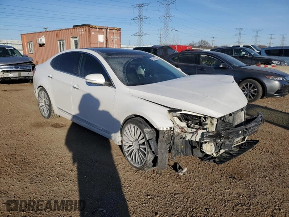2015 Kia Cadenza Premium with VIN KNALN4D74F5168777, listed as a Copart auction lot 42695565 with Not Provided miles and Salvage Title. Bid and sale history available at carsss.com. Image 4.