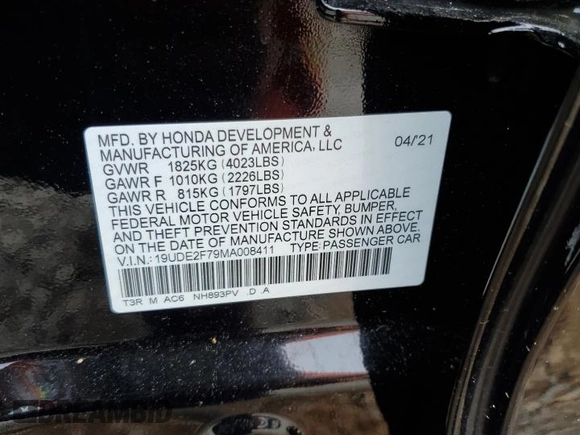 2021 Acura ILX Premium with VIN 19UDE2F79MA008411, listed as a Copart auction lot 56006145 with 10,964 mi miles and Salvage title. Bid and sale history available at DreamBid. Image 12.