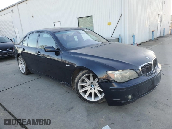2006 BMW 7 Series 750i with VIN WBAHL83516DT05036, listed as a Copart auction lot 44456615 with 134,056 mi miles and Salvage title. Bid and sale history available at DreamBid. Image 4.