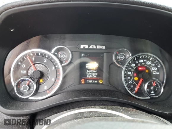 2024 Ram 2500 Tradesman with VIN 3C6UR5CL2RG194296, listed as a Copart auction lot 50347865 with 7,587 mi miles and Salvage title. Bid and sale history available at DreamBid. Image 9.