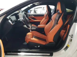 2021 BMW M4 Competition with VIN WBS33AZ09MCG53536, listed as a Copart auction lot 80119524 with 23,494 mi miles and Salvage Title. Bid and sale history available at carsss.com. Image 7.