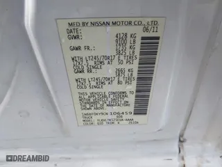 2012 Nissan NV SV with VIN 1N6BF0KY9CN106459, listed as a IAAI auction lot 41503469 with 191,994 mi miles. Bid and sale history available at carsss.com. Image 9.