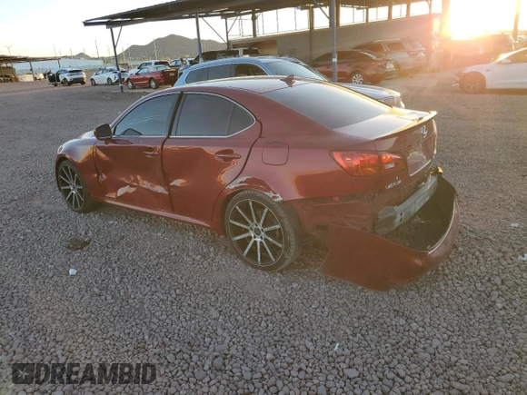 2008 Lexus IS 250 with VIN JTHCK262X82027460, listed as a Copart auction lot 54440545 with 184,189 mi miles and Salvage title. Bid and sale history available at DreamBid. Image 2.