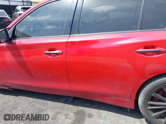 2022 Infiniti Q50 Red Sport 400 with VIN JN1FV7DP0NM370170, listed as a IAAI auction lot 41879005 with 29,272 mi miles and . Bid and sale history available at DreamBid. Image 14.