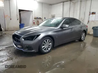 2015 Infiniti Q50 Premium with VIN JN1BV7AP8FM337048, listed as a Copart auction lot 83052064 with 128,640 mi miles and Salvage Title. Bid and sale history available at carsss.com. Image 1.