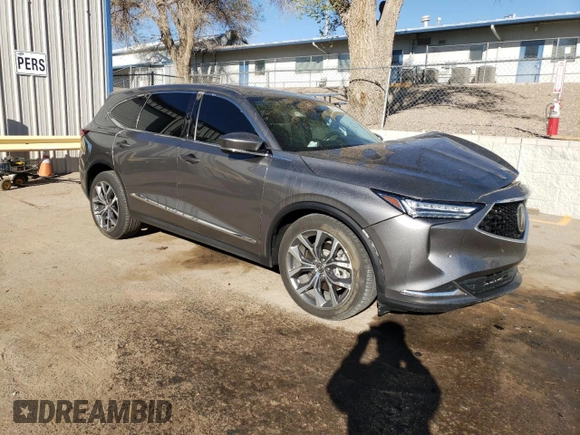 2023 Acura MDX w/Technology Package with VIN 5J8YD9H47PL007508, listed as a Copart auction lot 50713475 with 23,645 mi miles and Salvage Title. Bid and sale history available at carsss.com. Image 4.