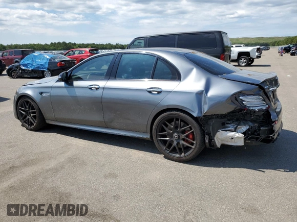 2019 Mercedes-Benz E 63 S AMG with VIN WDDZF8KB2KA689531, listed as a Copart auction lot 58630144 with 56,796 mi miles and Salvage Title. Bid and sale history available at DreamBid. Image 2.