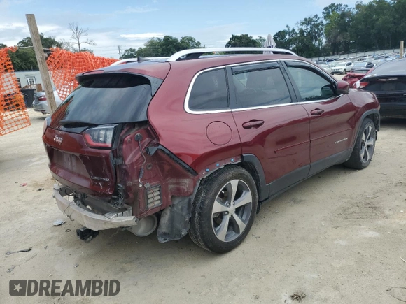 2019 Jeep Cherokee Limited with VIN 1C4PJLDB8KD185287, listed as a Copart auction lot 62718765 with 105,356 mi miles and Non repairable. Bid and sale history available at DreamBid. Image 3.