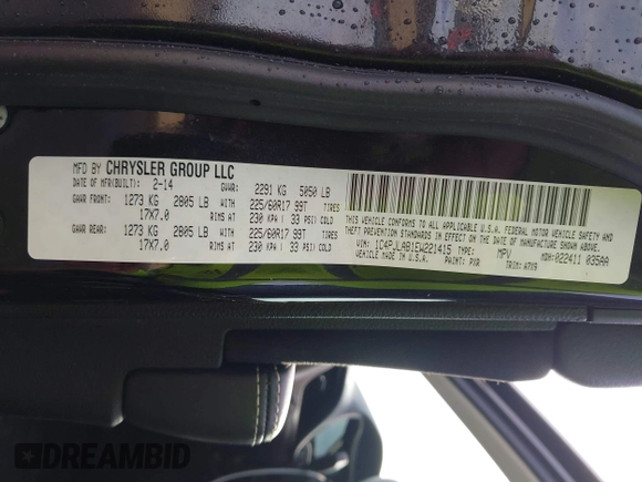 2014 Jeep Cherokee Sport with VIN 1C4PJLAB1EW221415, listed as a IAAI auction lot 42170364 with 182,813 mi miles and . Bid and sale history available at DreamBid. Image 9.