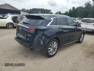 2019 Infiniti QX50 Luxe with VIN 3PCAJ5M14KF142261, listed as a Copart auction lot 55122875 with 125,200 mi miles and Salvage title. Bid and sale history available at DreamBid. Image 3.
