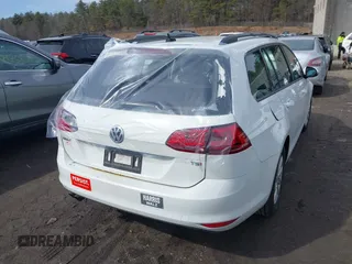 2017 Volkswagen Golf SportWagen S with VIN 3VWA17AUXHM500846, listed as a IAAI auction lot 41767974 with 91,077 mi miles. Bid and sale history available at carsss.com. Image 4.
