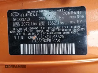 2014 Hyundai Veloster Turbo with VIN KMHTC6AE4EU193525, listed as a Copart auction lot 47676345 with 170,415 mi miles and Clean Title. Bid and sale history available at carsss.com. Image 13.