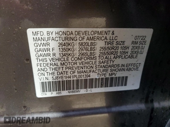 2023 Acura MDX w/Technology Package with VIN 5J8YE1H41PL001394, listed as a Copart auction lot 77945164 with 32,828 mi miles and Salvage Title. Bid and sale history available at carsss.com. Image 14.