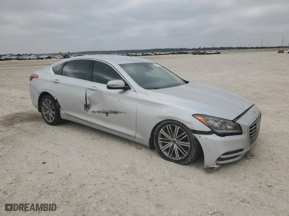 2018 Genesis G80 3.8L with VIN KMHGN4JE0JU257909, listed as a Copart auction lot 44335225 with 123,592 mi miles and Clean Title. Bid and sale history available at carsss.com. Image 4.