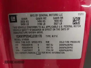 2012 GMC Acadia SLE with VIN 1GKKVPED4CJ206178, listed as a IAAI auction lot 41173498 with 152,036 mi miles. Bid and sale history available at carsss.com. Image 9.