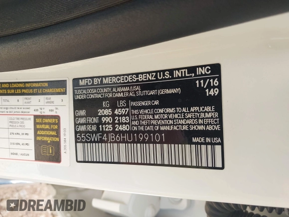 2017 Mercedes-Benz C 300 с VIN 55SWF4JB6HU199101, выставлен на аукционе IAAI как лот 42749352 с пробегом 123 279 миль миль и . История ставок и продаж доступна на DreamBid. Изображение 9.