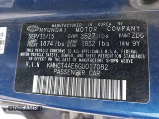 2016 Hyundai Accent SE with VIN KMHCT4AE6GU017082, listed as a IAAI auction lot 41915788 with 137,945 mi miles and . Bid and sale history available at carsss.com. Image 9.