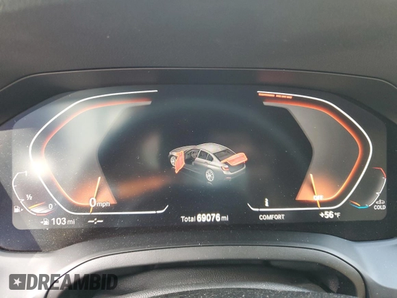 2019 BMW 3 Series 330i with VIN WBA5R1C50KAK10701, listed as a Copart auction lot 83441694 with 69,076 mi miles and Salvage Title. Bid and sale history available at carsss.com. Image 9.