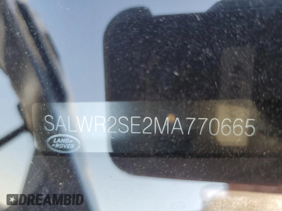 2021 Land Rover Range Rover Sport HSE Dynamic with VIN SALWR2SE2MA770665, listed as a Copart auction lot 54394605 with 27,284 mi miles and Salvage title. Bid and sale history available at DreamBid. Image 14.