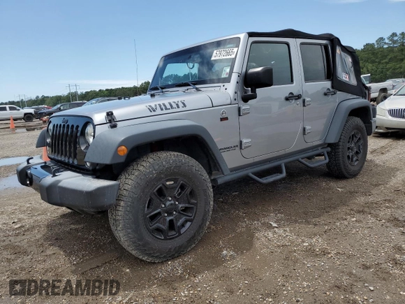 2016 Jeep Wrangler Unlimited Sport with VIN 1C4BJWDG8GL346676, listed as a Copart auction lot 57972665 with 57,515 mi miles and Salvage title. Bid and sale history available at DreamBid. Image 1.