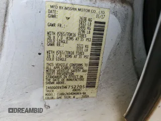 2017 Nissan Frontier Pro-4X z VIN 1N6DD0EV7HN752705, wystawiony jako Copart lot #51716755 z przebiegiem 75 135 mil mil oraz Szkoda całkowita • Salvage title. Historia ofert i sprzedaży dostępna na DreamBid. Obrazek 12.