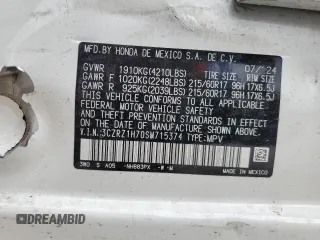 2025 Honda HR-V EX-L z VIN 3CZRZ1H70SM715374, wystawiony jako Copart lot #51235815 z przebiegiem 5196 mil mil oraz Szkody całkowita. Historia ofert i sprzedaży dostępna na DreamBid. Obrazek 13.
