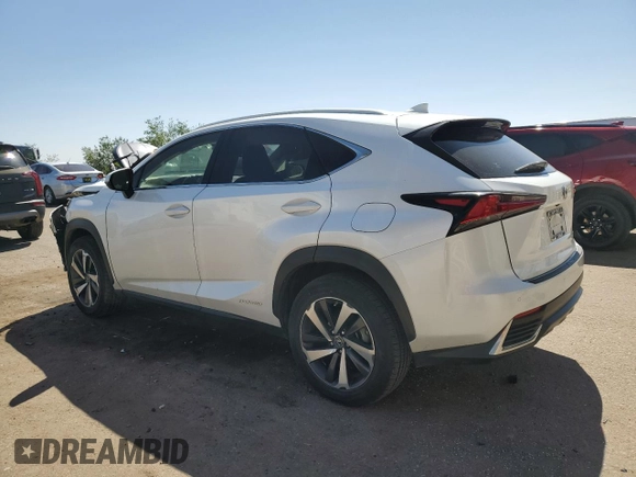 2020 Lexus NX 300h with VIN JTJGJRDZ9L5003508, listed as a Copart auction lot 56998115 with 49,174 mi miles and Salvage title. Bid and sale history available at DreamBid. Image 2.