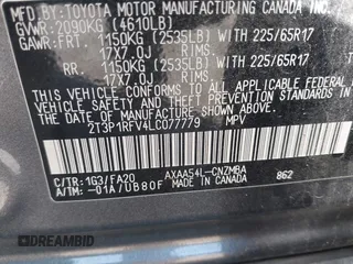 2020 Toyota RAV4 XLE with VIN 2T3P1RFV4LC077779, listed as a IAAI auction lot 41752269 with 55,091 mi miles and . Bid and sale history available at DreamBid. Image 9.