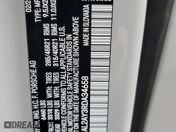 2024 Porsche Cayenne S with VIN WP1AL2AY3RDA34658, listed as a Copart auction lot 49486945 with 5,129 mi miles and Salvage title. Bid and sale history available at DreamBid. Image 14.