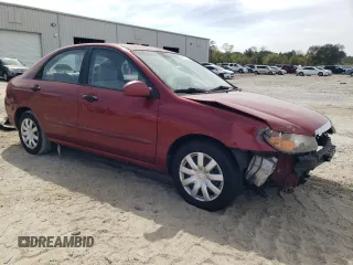 2009 Kia Spectra EX with VIN KNAFE221195634069, listed as a Copart auction lot 46187164 with 180,655 mi miles and Salvage Title. Bid and sale history available at carsss.com. Image 4.