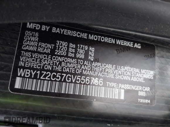 2016 BMW i3 z VIN WBY1Z2C57GV556766, wystawiony jako IAAI lot #41909815 z przebiegiem 51 291 mil mil oraz . Historia ofert i sprzedaży dostępna na DreamBid. Obrazek 9.