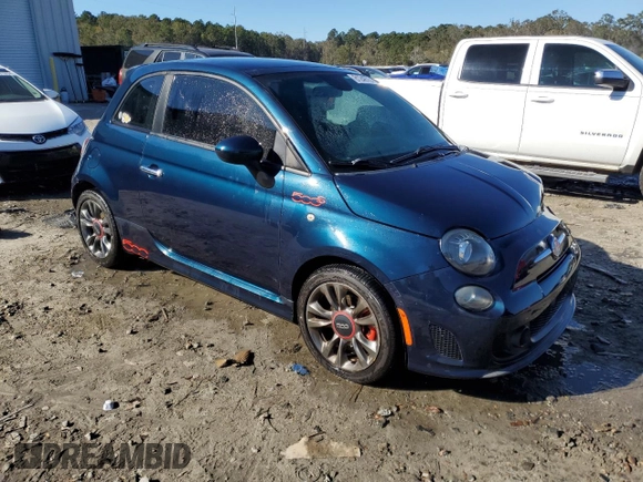 2015 FIAT 500 Turbo with VIN 3C3CFFHH3FT500548, listed as a Copart auction lot 81249704 with 128,388 mi miles and Salvage Title. Bid and sale history available at carsss.com. Image 4.