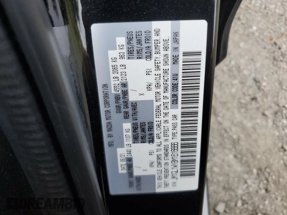 2021 Mazda 6 Grand Touring Reserve with VIN JM1GL1WY8M1616666, listed as a Copart auction lot 68736144 with 33,201 mi miles and Salvage Title. Bid and sale history available at DreamBid. Image 14.