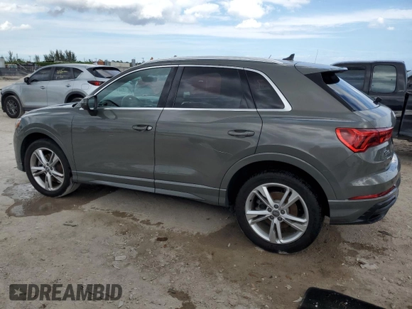 2020 Audi Q3 S line Premium with VIN WA1DECF38L1076385, listed as a Copart auction lot 47289355 with 67,536 mi miles and Non repairable. Bid and sale history available at DreamBid. Image 2.
