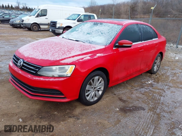 2015 Volkswagen Jetta Sedan 1.8T SE w/Connectivity with VIN 3VWD07AJ9FM347685, listed as a IAAI auction lot 41268666 with 140,861 mi miles. Bid and sale history available at carsss.com. Image 2.