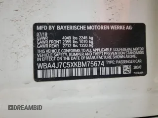 2019 BMW 4 Series 440i xDrive with VIN WBA4J7C5XKBM75674, listed as a Copart auction lot 47610865 with 92,288 mi miles and Salvage Title. Bid and sale history available at carsss.com. Image 12.
