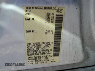 2015 Nissan Altima S with VIN 1N4AL3AP4FC299157, listed as a Copart auction lot 42595704 with 94,155 mi miles and Non Repairable. Bid and sale history available at carsss.com. Image 12.