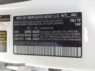 2020 Mercedes-Benz C 300 with VIN 55SWF8DB8LU324658, listed as a IAAI auction lot 42034783 with 71,467 mi miles and . Bid and sale history available at DreamBid. Image 9.
