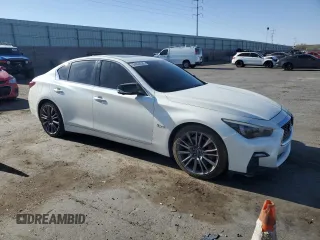 2018 Infiniti Q50 Red Sport 400 with VIN JN1FV7AP3JM461528, listed as a Copart auction lot 54928565 with 91,501 mi miles and Clean Title. Bid and sale history available at DreamBid. Image 4.