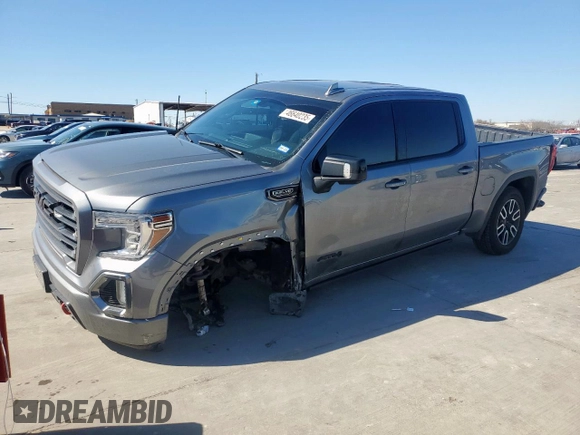 2021 GMC Sierra 1500 AT4 with VIN 3GTP9EED7MG366035, listed as a Copart auction lot 46640235 with 51,547 mi miles and Salvage Title. Bid and sale history available at carsss.com. Image 1.