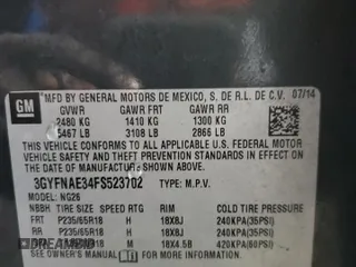 2015 Cadillac SRX z VIN 3GYFNAE34FS523702, wystawiony jako Copart lot #44706065 z przebiegiem 148 259 mil mil oraz Szkoda całkowita • Salvage title. Historia ofert i sprzedaży dostępna na DreamBid. Obrazek 13.