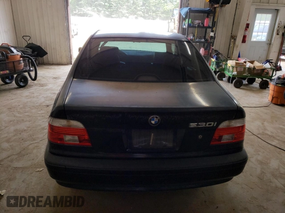 2001 BMW 5 Series 530iA with VIN WBADT63461CF04935, listed as a Copart auction lot 61252214 with 186,050 mi miles and Salvage Title. Bid and sale history available at carsss.com. Image 6.
