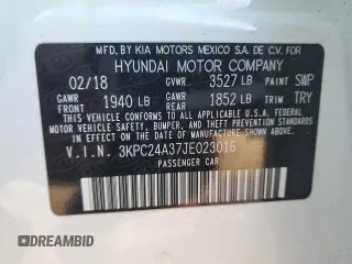 2018 Hyundai Accent SE with VIN 3KPC24A37JE023016, listed as a Copart auction lot 86780234 with 112,048 mi miles and Salvage Title. Bid and sale history available at carsss.com. Image 12.